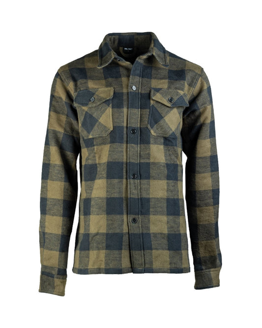 Cămașă Flanel Mil-Tec Rodeo – 100% Bumbac, 330 g/m², Negru/Oliv