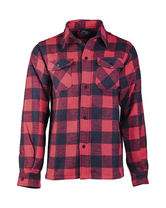 Cămașă Flanel Mil-Tec Rodeo – 100% Bumbac, 330 g/m², Roșu/Negru