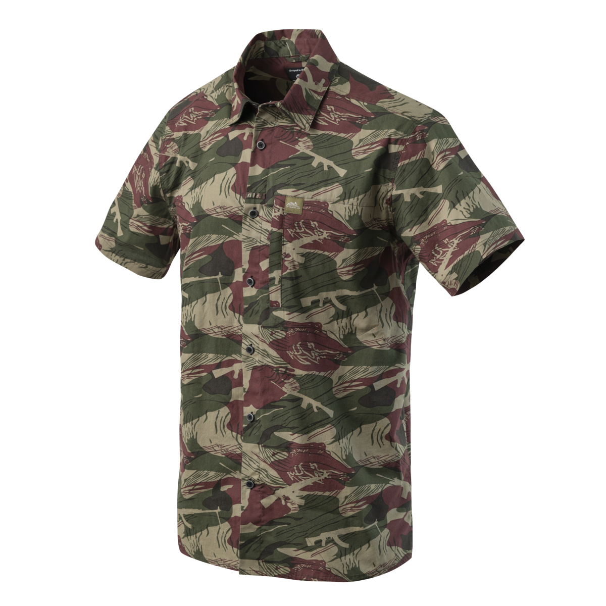 Cămașă Hawaiiană Helikon-Tex Brushstroke Camo cu Buzunar Ascuns