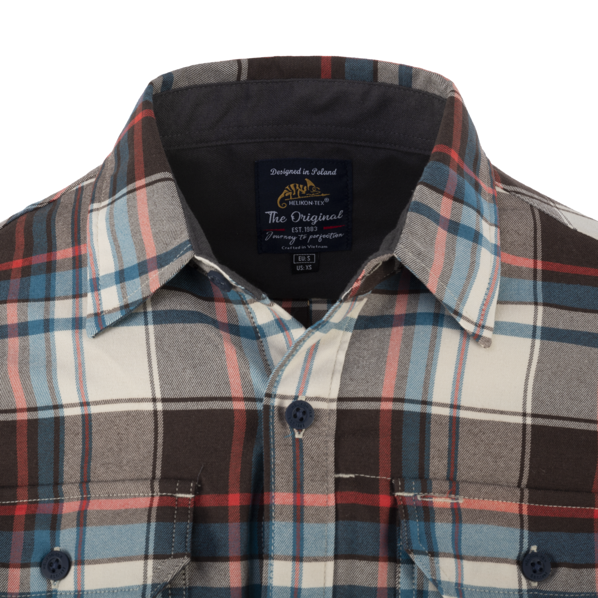 Cămașă Helikon-Tex Greyman Checkered Coral Crimson