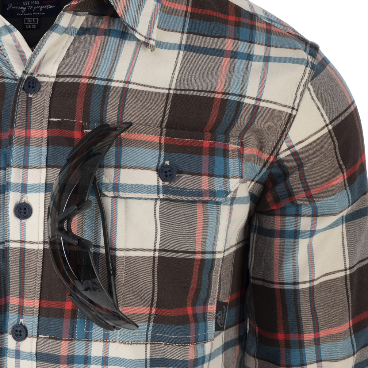 Cămașă Helikon-Tex Greyman Checkered Coral Crimson