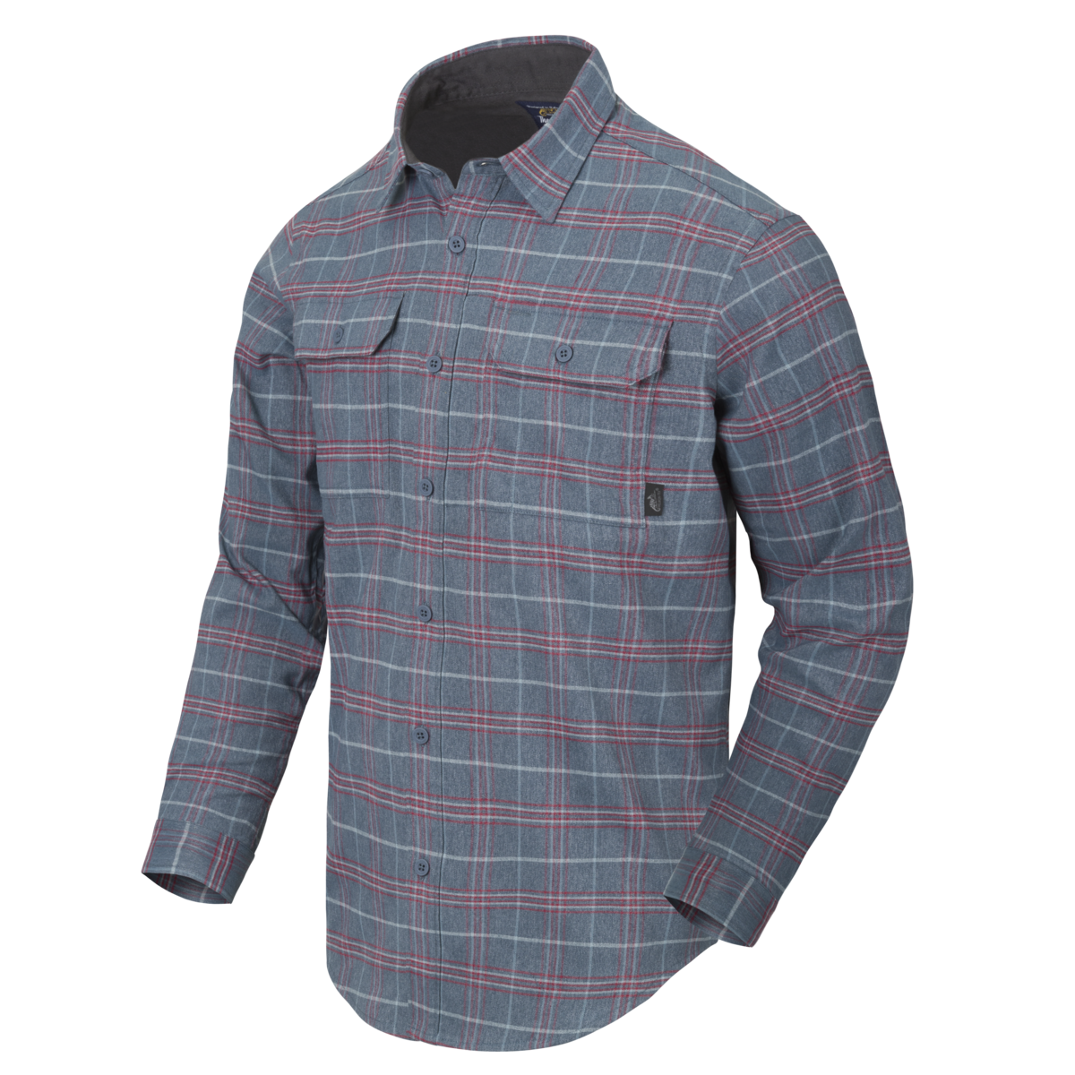 Cămașă Helikon-Tex Greyman Graphite Plaid cu Buzunar Ascuns