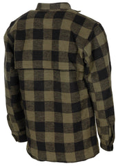 Cămașă Holzfäller Oliv-Negru FoxOutdoor - Flanel Gros, Spate Dublat