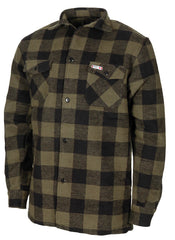 Cămașă Holzfäller Oliv-Negru FoxOutdoor - Flanel Gros, Spate Dublat