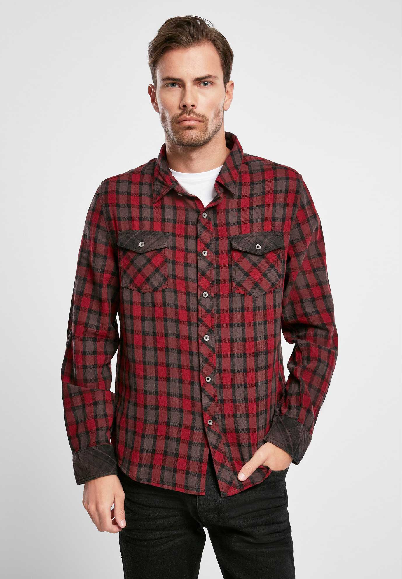 Camasa In Carouri Duncan Long Sleeve Red/Brown Checkered Brandit - Stil si Rezistenta