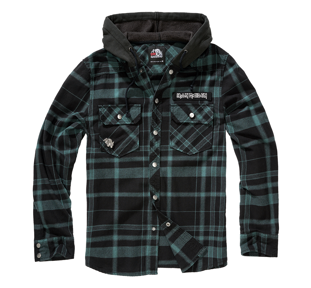 Camasa In Carouri Iron Maiden Sweathood Eddy Black/Green Brandit - Stil Autentic si Confort