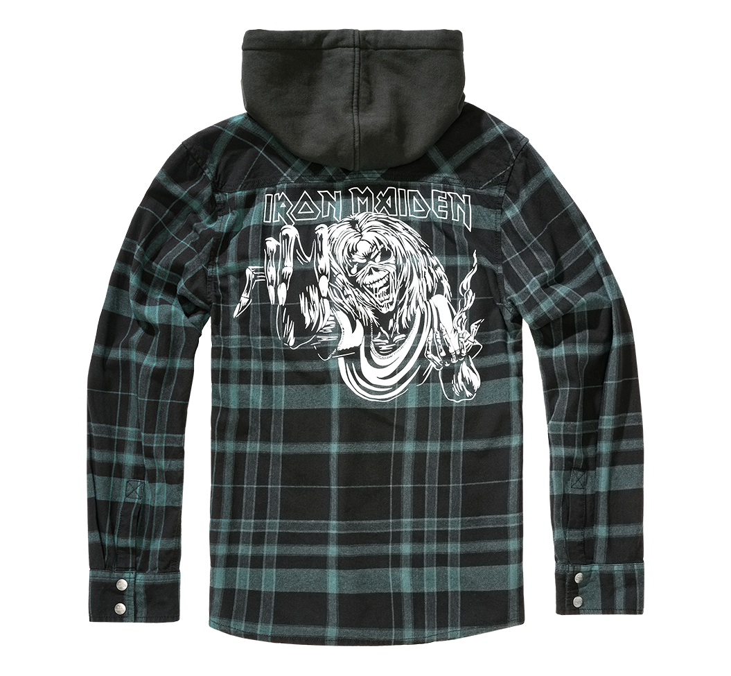 Camasa In Carouri Iron Maiden Sweathood Eddy Black/Green Brandit - Stil Autentic si Confort