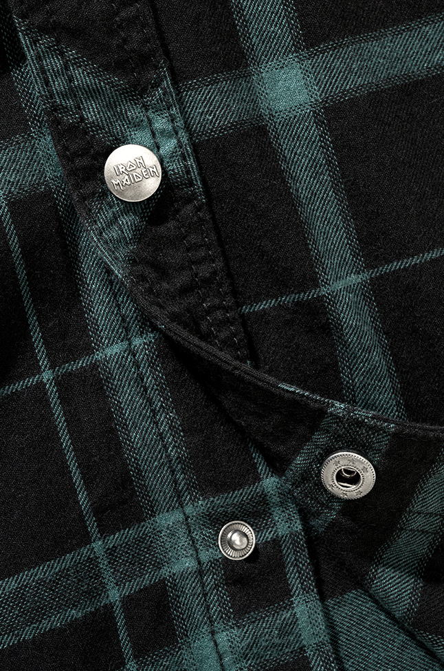 Camasa In Carouri Iron Maiden Sweathood Eddy Black/Green Brandit - Stil Autentic si Confort