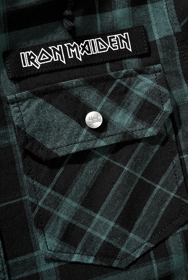 Camasa In Carouri Iron Maiden Sweathood Eddy Black/Green Brandit - Stil Autentic si Confort