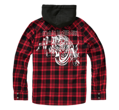Camasa In Carouri Iron Maiden Sweathood Eddy Dark Red/Black Brandit - Atitudine