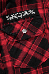 Camasa In Carouri Iron Maiden Sweathood Eddy Dark Red/Black Brandit - Atitudine