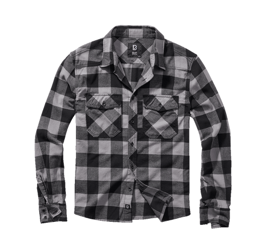 Camasa In Carouri Long Sleeve Black/Charcoal Brandit - Durabilitate si Confort