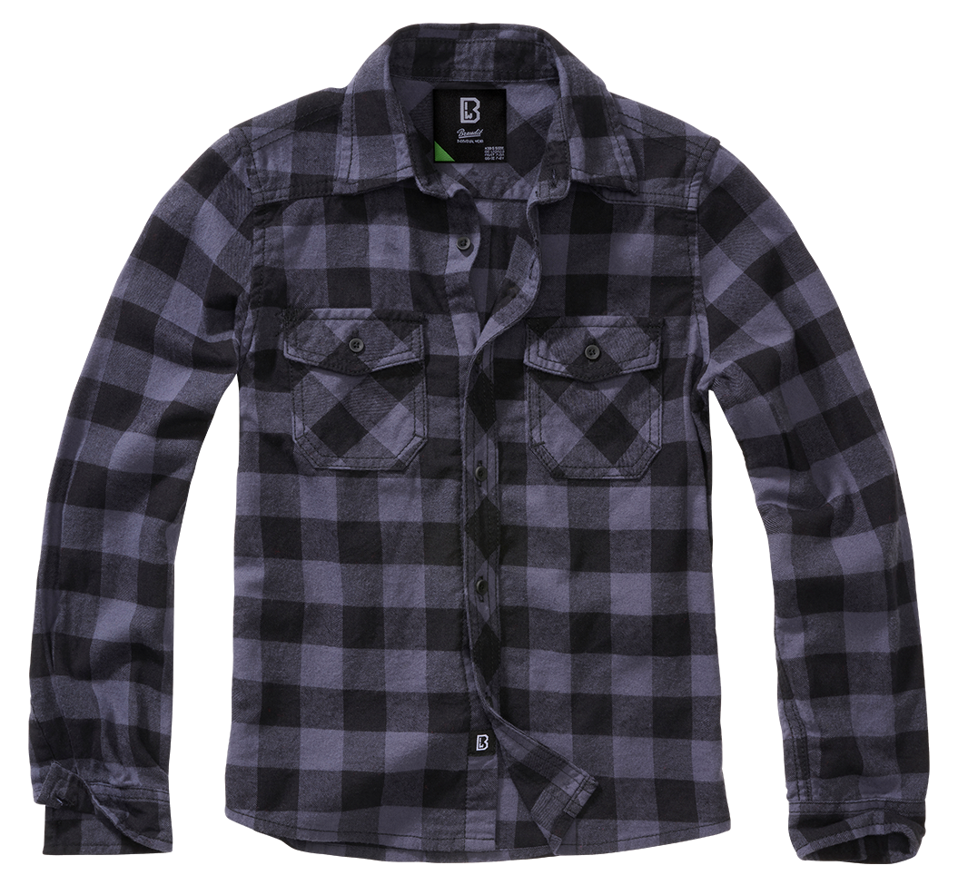 Camasa In Carouri Long Sleeve Black/Grey Gingham Copii Brandit - Confort si Stil Zilnic