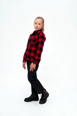 Camasa In Carouri Long Sleeve Red/Black Checkered Copii Brandit - Aventura si Confort