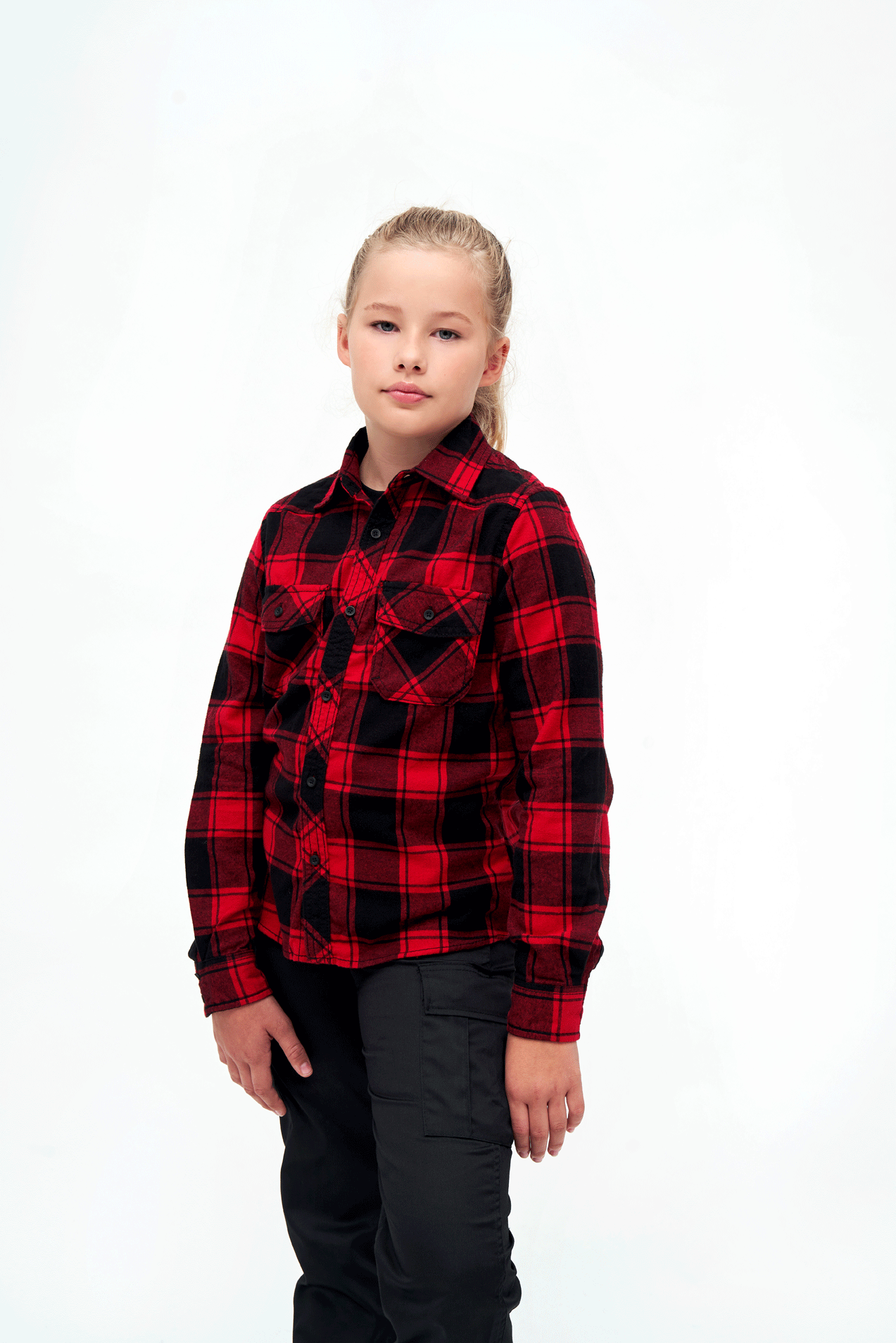 Camasa In Carouri Long Sleeve Red/Black Checkered Copii Brandit - Aventura si Confort