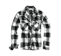 Camasa In Carouri Long Sleeve White/Black Checkered Brandit - Confort