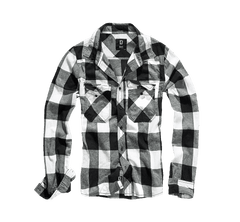 Camasa In Carouri Long Sleeve White/Black Checkered Brandit - Confort