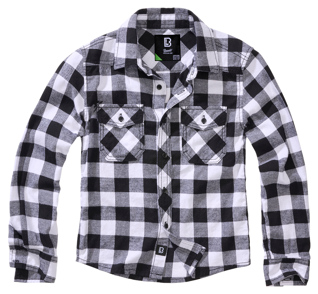 Camasa In Carouri Long Sleeve White/Black Checkered Copii Brandit - Versatilitate Zilnica