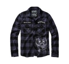 Camasa In Carouri Motörhead Long Sleeve Black/Grey Gingham Brandit - Stil Rebel Autentic