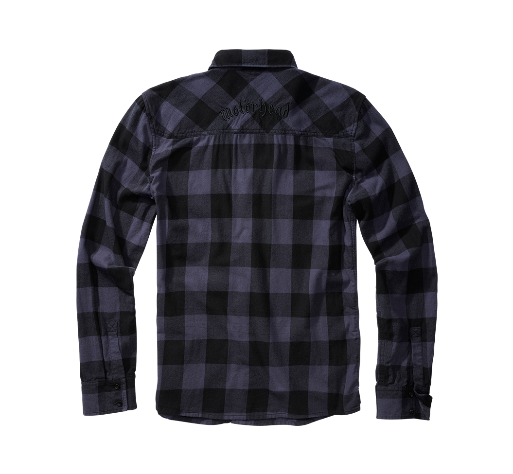 Camasa In Carouri Motörhead Long Sleeve Black/Grey Gingham Brandit - Stil Rebel Autentic