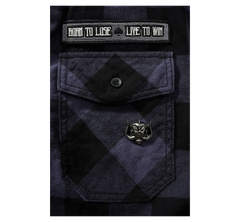 Camasa In Carouri Motörhead Long Sleeve Black/Grey Gingham Brandit - Stil Rebel Autentic