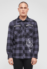 Camasa In Carouri Motörhead Long Sleeve Black/Grey Gingham Brandit - Stil Rebel Autentic