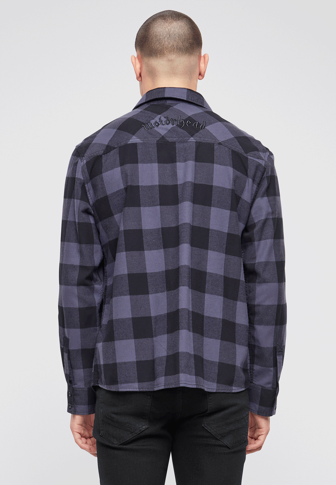Camasa In Carouri Motörhead Long Sleeve Black/Grey Gingham Brandit - Stil Rebel Autentic