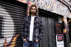 Camasa In Carouri Motörhead Long Sleeve Black/Grey Gingham Brandit - Stil Rebel Autentic
