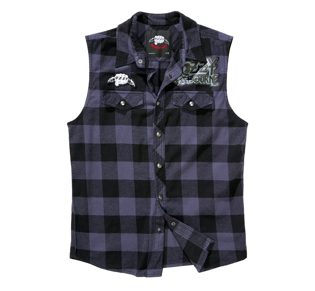 Camasa In Carouri Ozzy Sleeveless Black/Grey Checkered Brandit - Libertate in Miscare