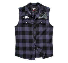 Camasa In Carouri Ozzy Sleeveless Black/Grey Checkered Brandit - Libertate in Miscare