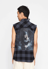 Camasa In Carouri Ozzy Sleeveless Black/Grey Checkered Brandit - Libertate in Miscare