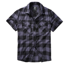 Camasa In Carouri Short Sleeve Black/Grey Gingham Brandit - Confort Lejer