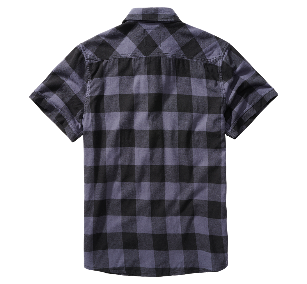 Camasa In Carouri Short Sleeve Black/Grey Gingham Brandit - Confort Lejer