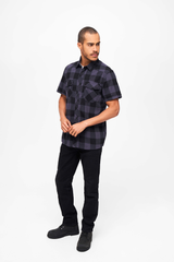Camasa In Carouri Short Sleeve Black/Grey Gingham Brandit - Confort Lejer