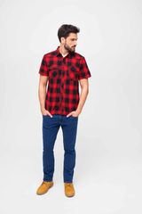Camasa In Carouri Short Sleeve Red/Black Checkered Brandit - Confort Zilnic