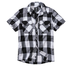 Camasa In Carouri Short Sleeve White/Black Checkered Brandit - Confort Zilnic
