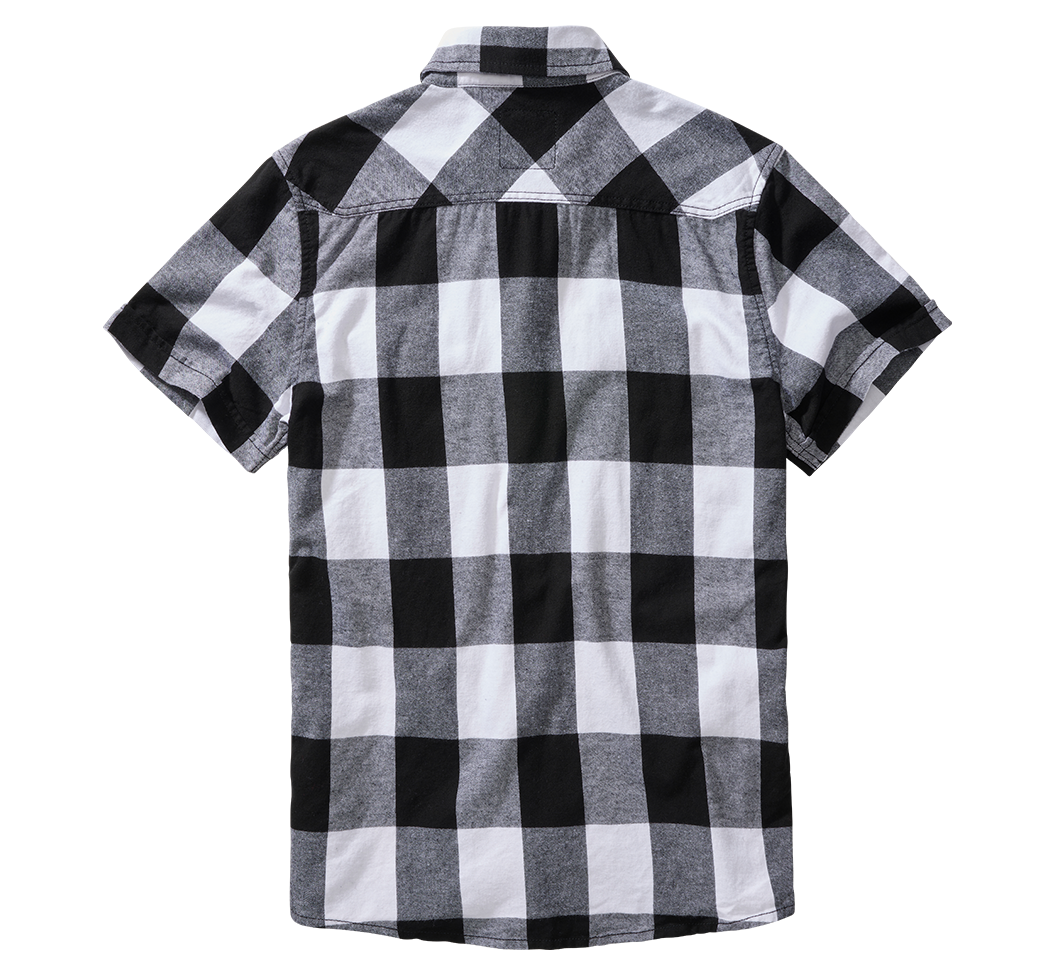 Camasa In Carouri Short Sleeve White/Black Checkered Brandit - Confort Zilnic