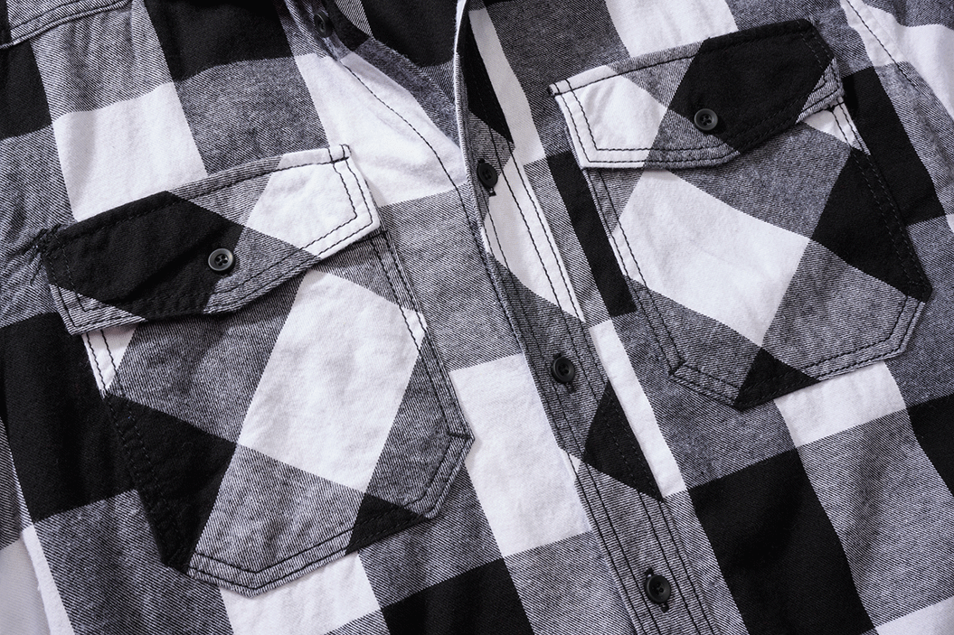Camasa In Carouri Short Sleeve White/Black Checkered Brandit - Confort Zilnic