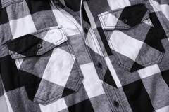 Camasa In Carouri Short Sleeve White/Black Checkered Brandit - Confort Zilnic
