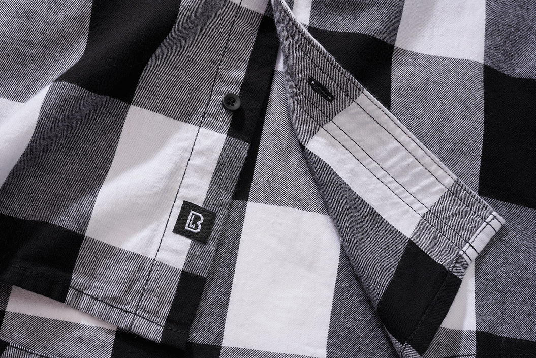 Camasa In Carouri Short Sleeve White/Black Checkered Brandit - Confort Zilnic