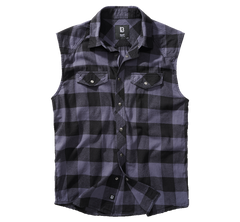 Camasa In Carouri Sleeveless Black/Grey Gingham Brandit - Stil Urban Activ