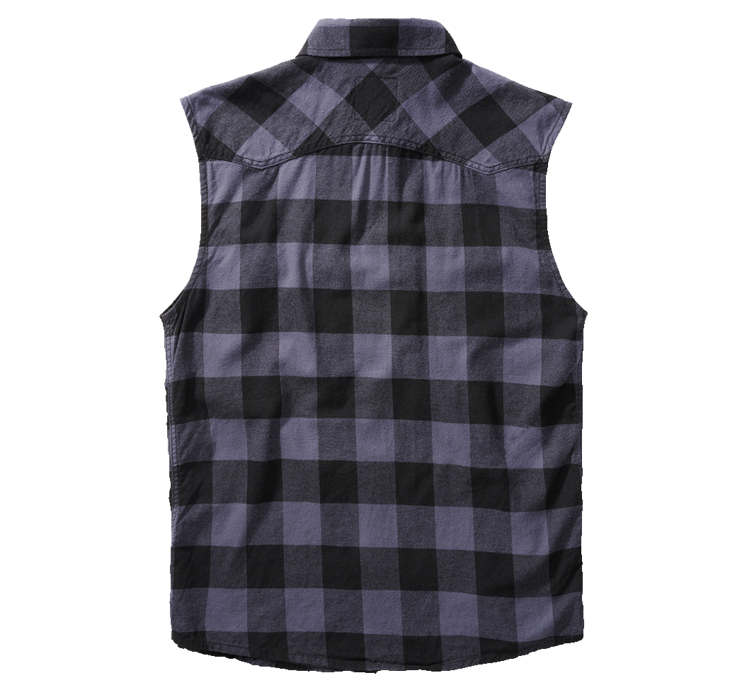 Camasa In Carouri Sleeveless Black/Grey Gingham Brandit - Stil Urban Activ