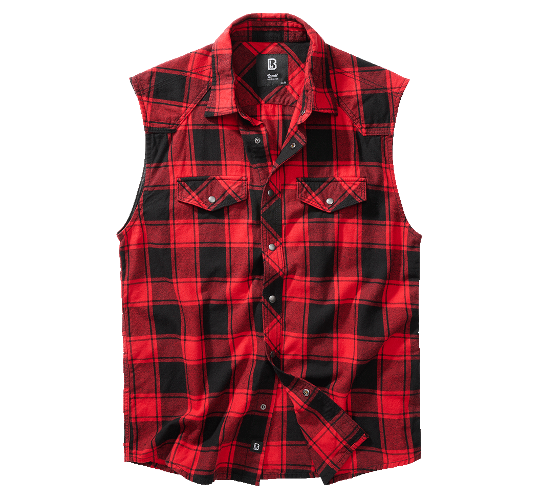 Camasa In Carouri Sleeveless Red/Black Checkered Brandit - Libertate de Miscare