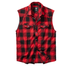 Camasa In Carouri Sleeveless Red/Black Checkered Brandit - Libertate de Miscare