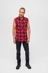 Camasa In Carouri Sleeveless Red/Black Checkered Brandit - Libertate de Miscare