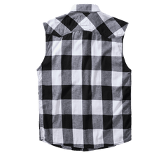 Camasa In Carouri Sleeveless White/Black Checkered Brandit - Stil Versatil Urban