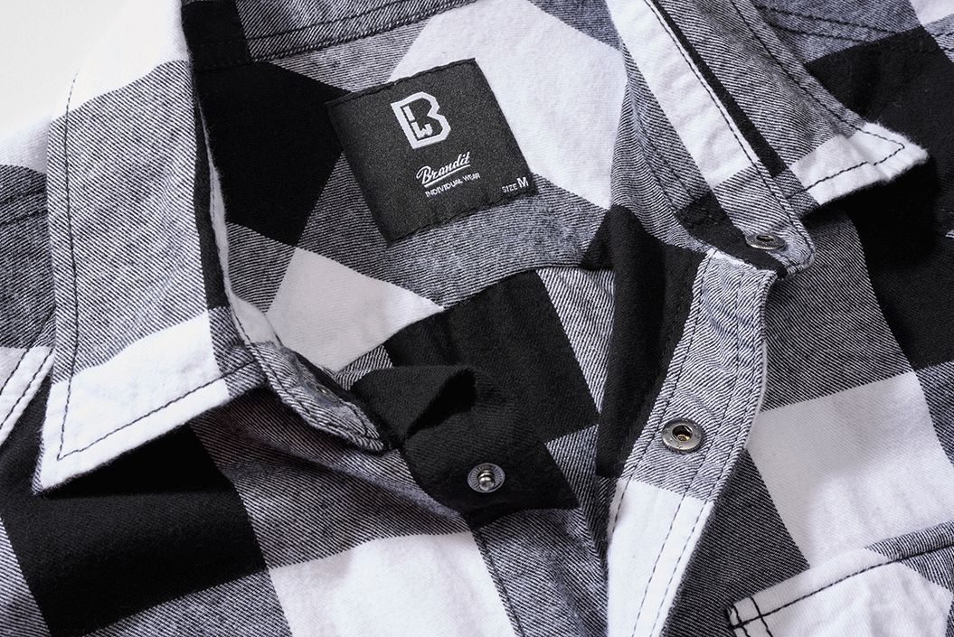 Camasa In Carouri Sleeveless White/Black Checkered Brandit - Stil Versatil Urban