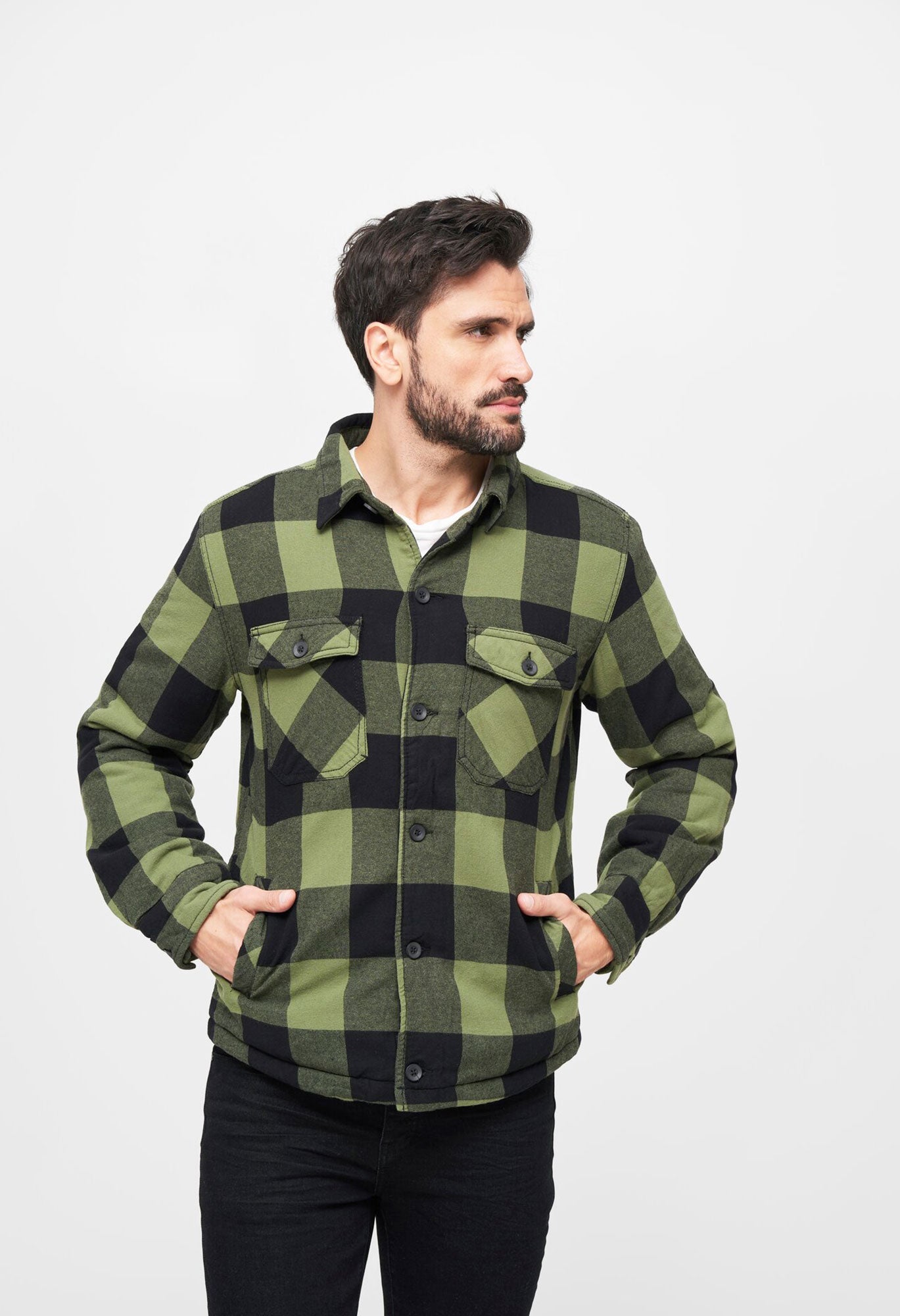 Camasa Lumber Black/Olive Gingham Brandit - Caldura si Stil Autentic