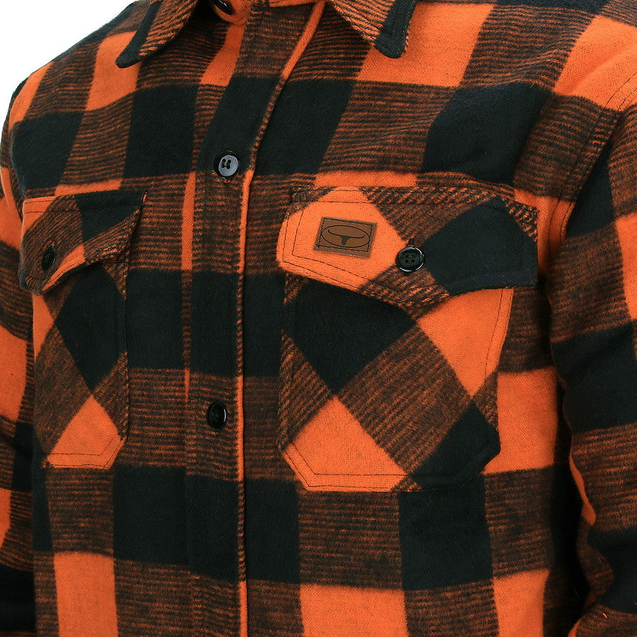Cămașă Lumberjack Groasă Negru/Portocaliu Tactical - Căldură și Rezistență Autentică