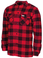Cămașă Mânecă Lungă Flanel Carouri Roșu-Negru FoxOutdoor - Gros, Tip Jachetă